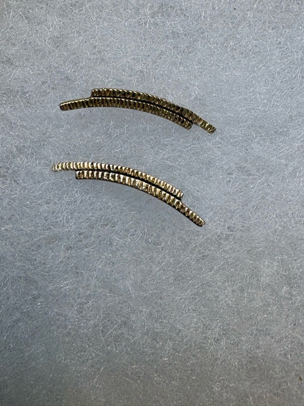 Gold Curved Climber Earrings